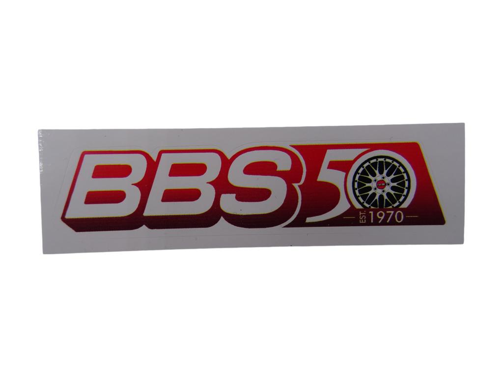 12210 bbs aufkleber rotweiss est 1970 groesse ca 68x17mm