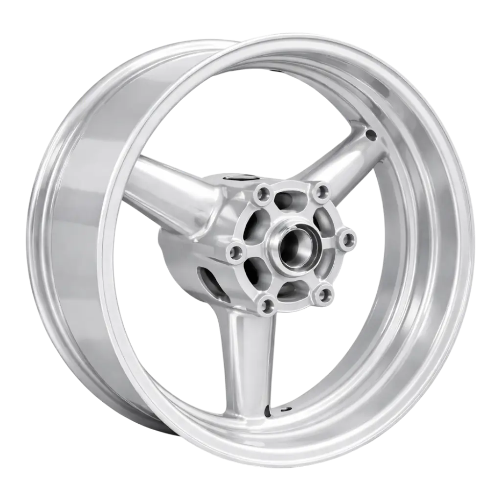 Motorradfelge Pulverbeschichtung in Platinsilber – Chrom-Store