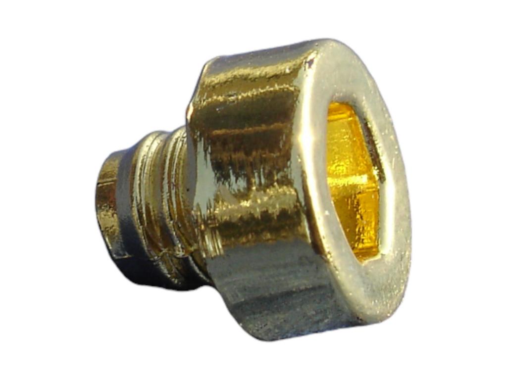 11666 6 kant zierstopfen 6mm schaft kopf 10mm gold