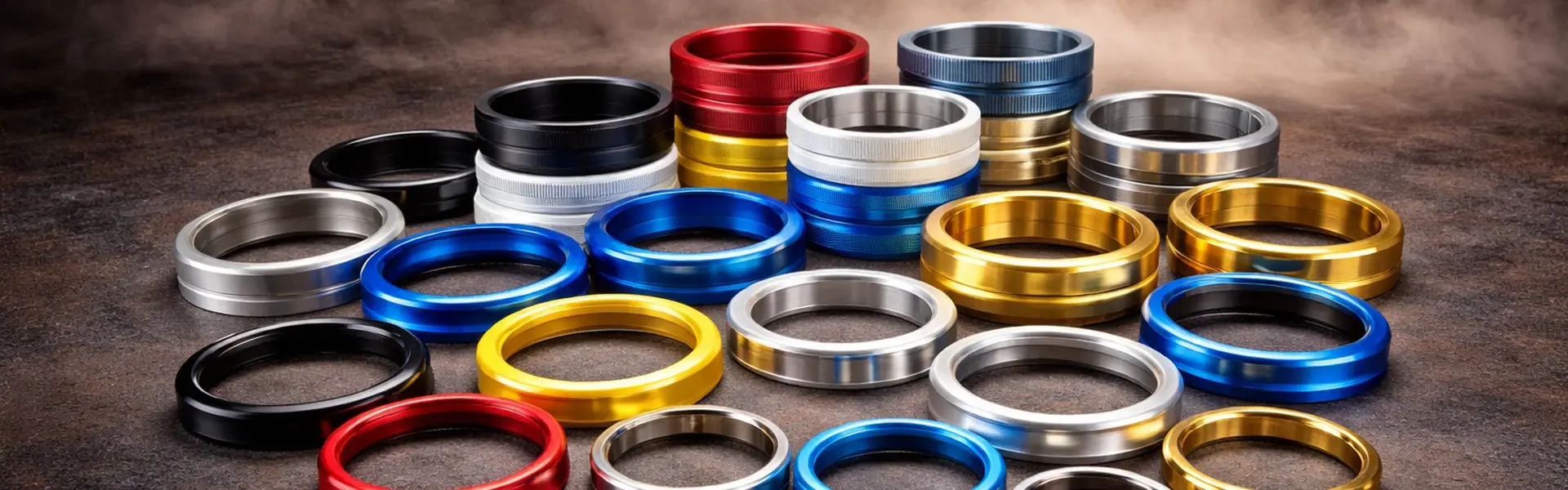 Präzise Zentrierringe aus Kunststoff und Aluminium für die optimale Montage von Alufelgen.