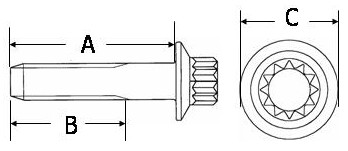 Aussen 12kant schraube mit schaft