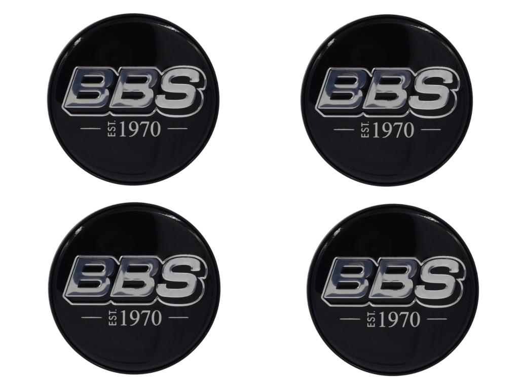 12354 4 bbs emblem schwarz chrom 70mm 58071045 est1970