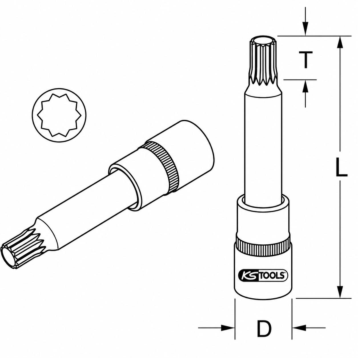 Ks tools zeichnung oz werkzeug innen 10 kant verschraubung