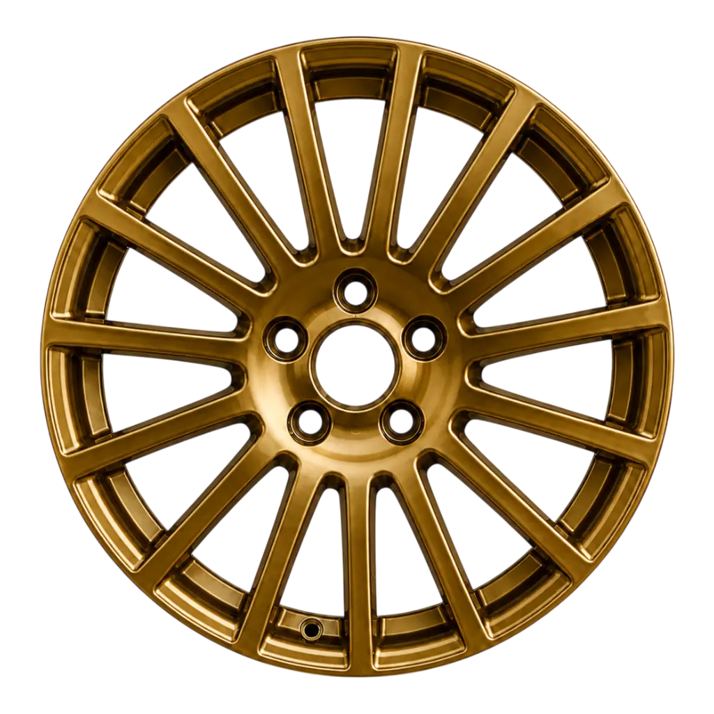 PKW-Felge Pulverbeschichtung in US-Gold glänzend – Chrom-Store