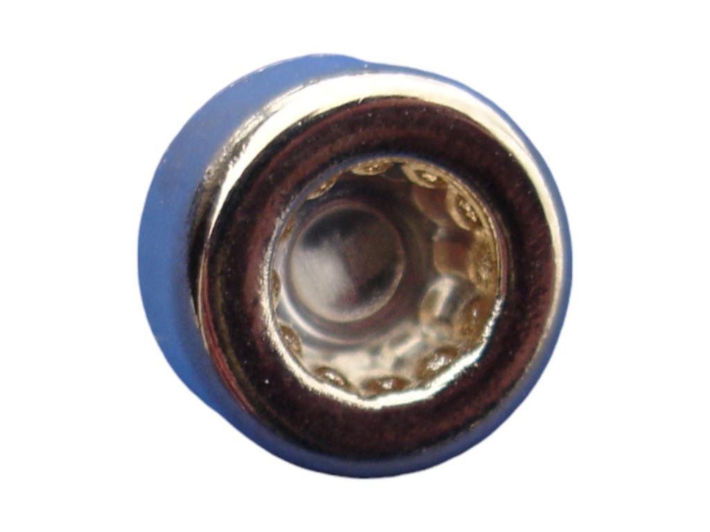 10712 zierstopfen 6mm schaft kunststoff vergoldet 14mm kopf
