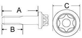 Felgen schraube m7x30 6 kant