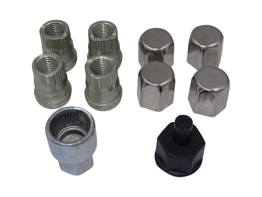 Oz felgenschloss 4x radmutter kugelbund schlussel adapter staubschutzkappe 2
